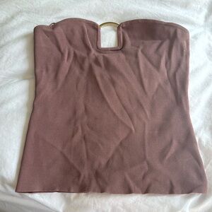 Brown Zara strapless top